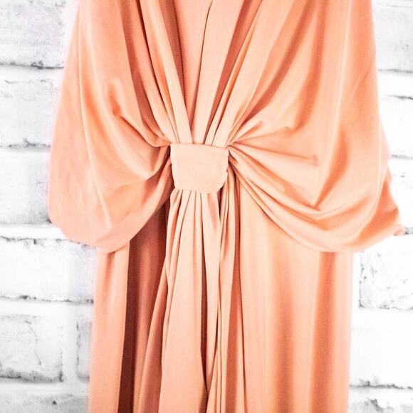 Misa Los Angeles Peach Jersey Knit Sleeveless Cocktail Mini‎ Dress Small Draped - Picture 4 of 11